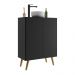 Gabinete Banheiro 2 Portas Retrô 63cm Multimóveis V5006 Preto/Natural