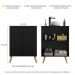 Gabinete Banheiro 2 Portas Retrô 63cm Multimóveis V5006 Preto/Natural
