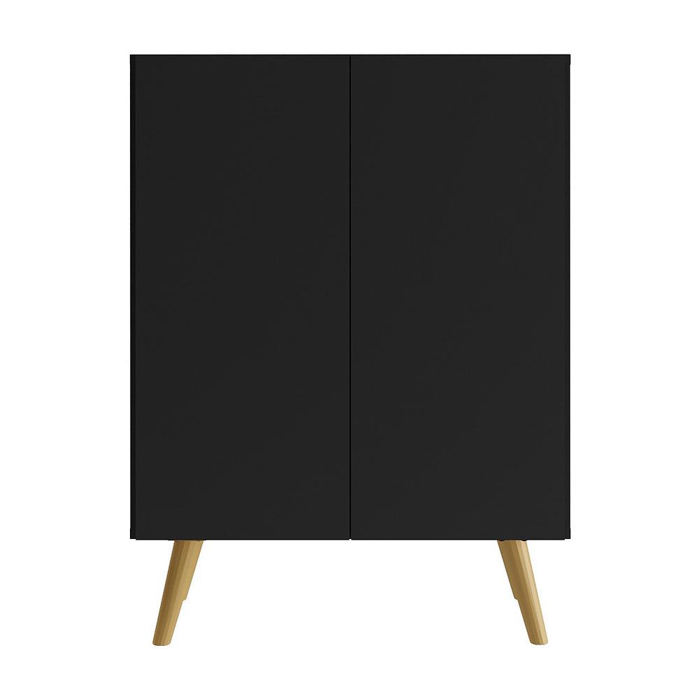 Gabinete Banheiro 2 Portas Retrô 63cm Multimóveis V5006 Preto/Natural