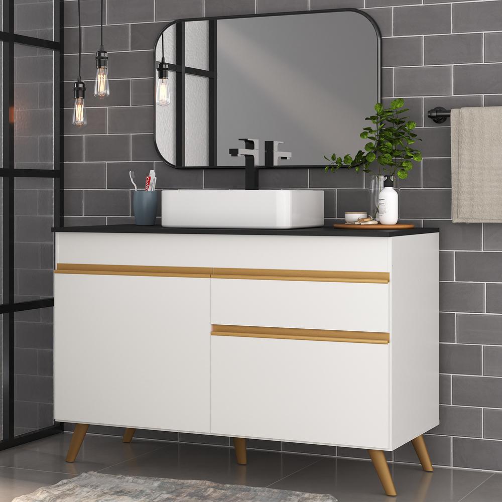 Gabinete Banheiro 2 Portas e 1 Gav Retrô 120cm Multimóveis MP5025 Branco