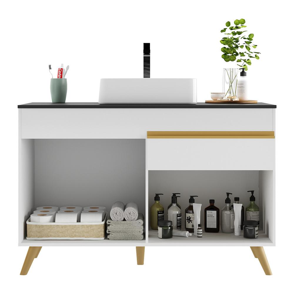 Gabinete Banheiro 2 Portas e 1 Gav Retrô 120cm Multimóveis MP5025 Branco
