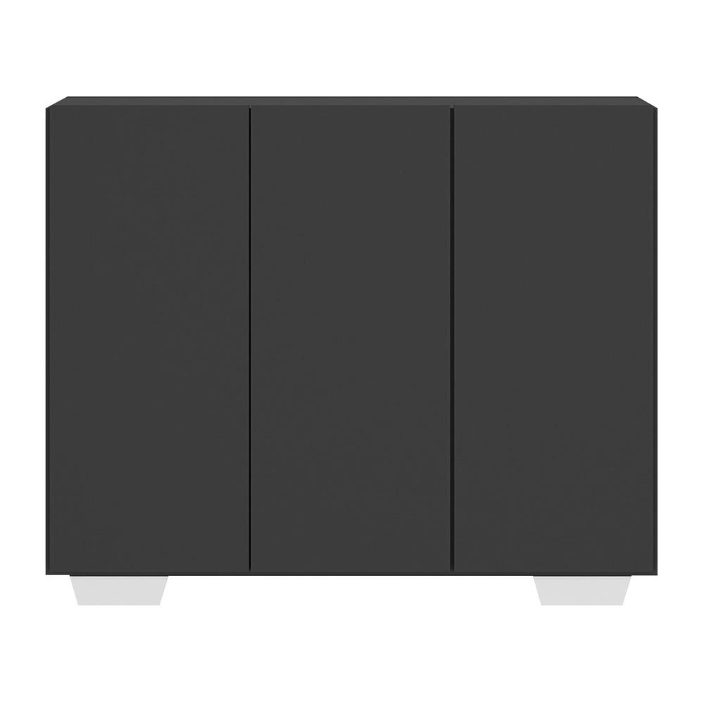 Gabinete Banheiro 3 Portas 90cm Multimóveis MP5031 Preto/Branco