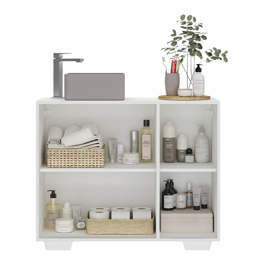 Gabinete Banheiro 3 Portas 90cm Multimóveis V5031 Branco