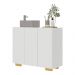 Gabinete Banheiro 3 Portas 90cm Multimóveis V5031 Branco/Natural
