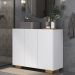 Gabinete Banheiro 3 Portas 90cm Multimóveis V5031 Branco/Natural