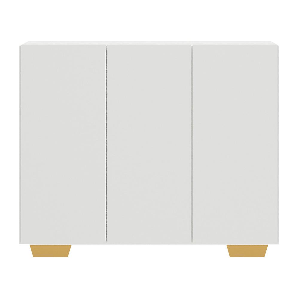 Gabinete Banheiro 3 Portas 90cm Multimóveis V5031 Branco/Natural