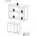 Gabinete Banheiro 3 Portas 90cm Multimóveis V5031 Branco/Preto