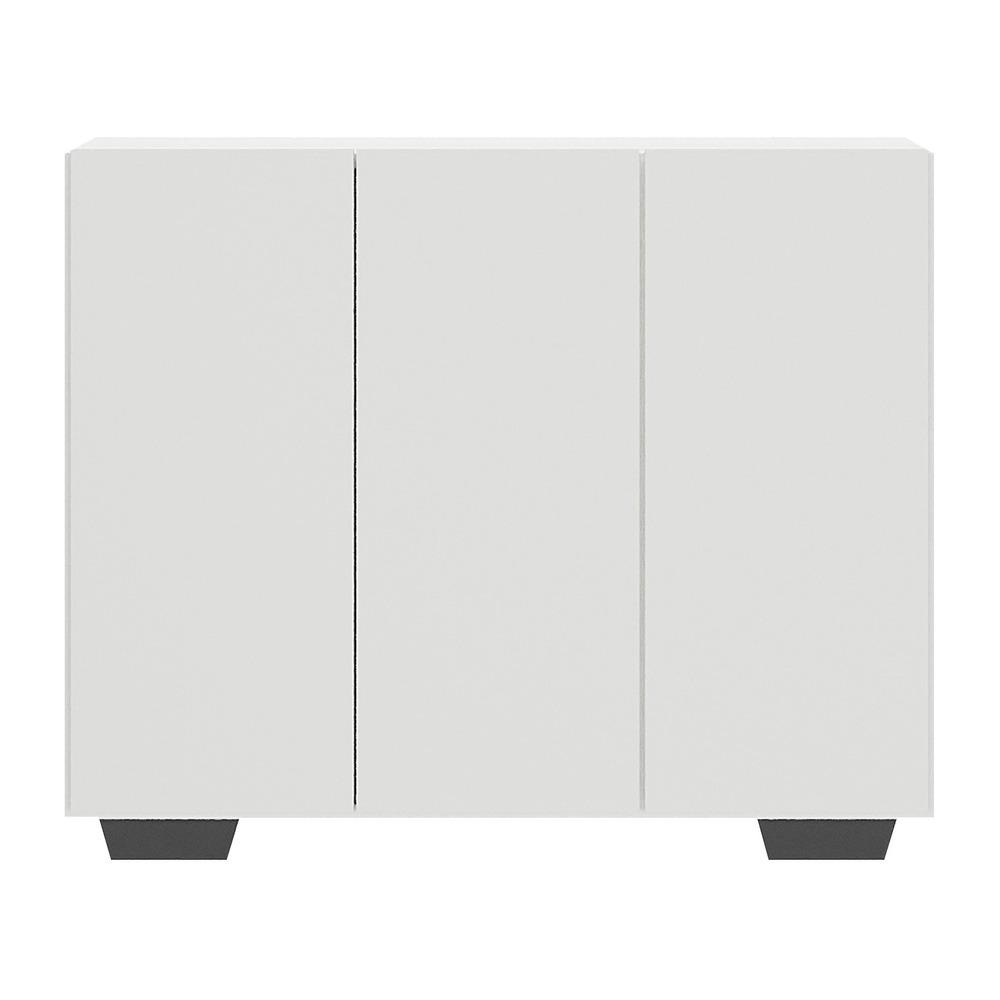 Gabinete Banheiro 3 Portas 90cm Multimóveis V5031 Branco/Preto