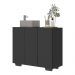 Gabinete Banheiro 3 Portas 90cm Multimóveis V5031 Preto