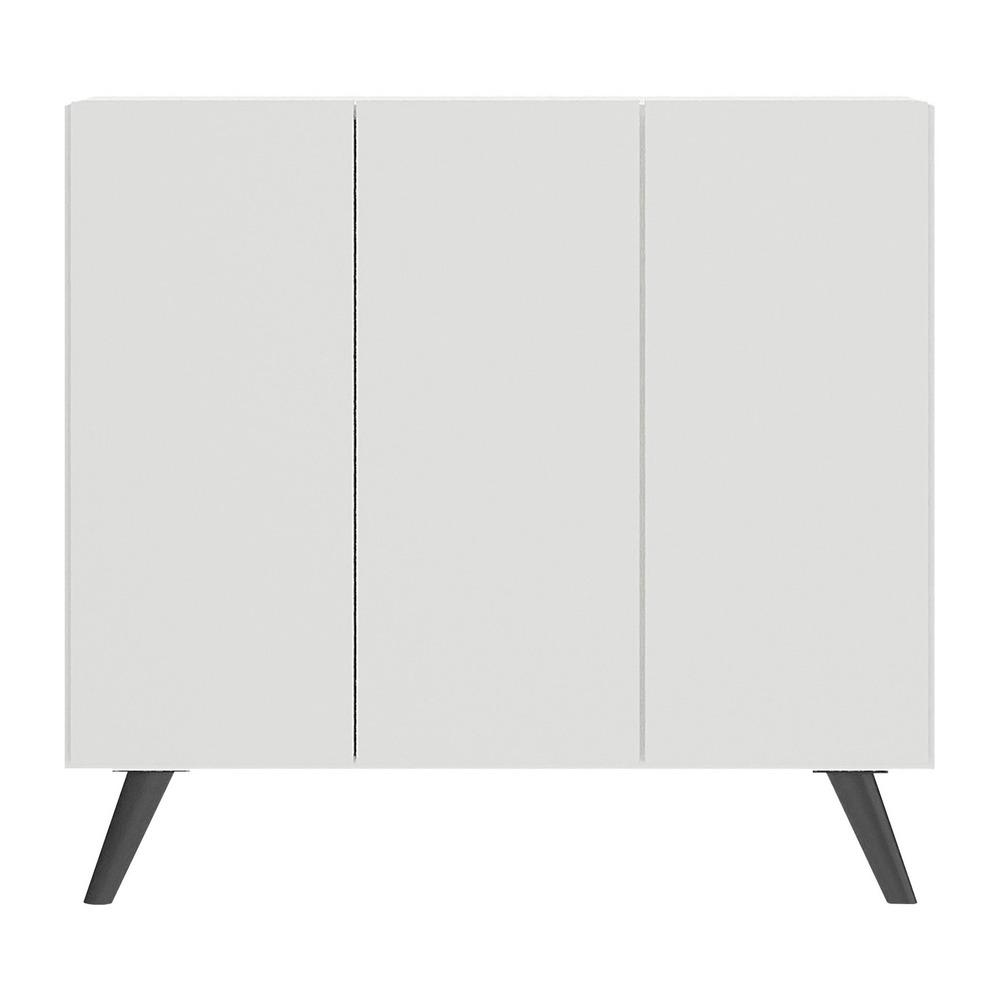 Gabinete Banheiro 3 Portas Retrô 90cm Multimóveis MP5030 Branco/Preto