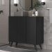 Gabinete Banheiro 3 Portas Retrô 90cm Multimóveis MP5030 Preto