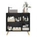 Gabinete Banheiro 3 Portas Retrô 90cm Multimóveis MP5030 Preto/Natural