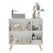 Gabinete Banheiro 3 Portas Retrô 90cm Multimóveis V5030 Branco/Natural