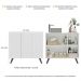 Gabinete Banheiro 3 Portas Retrô 90cm Multimóveis V5030 Branco/Preto