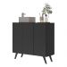 Gabinete Banheiro 3 Portas Retrô 90cm Multimóveis V5030 Preto
