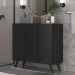 Gabinete Banheiro 3 Portas Retrô 90cm Multimóveis V5030 Preto