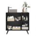 Gabinete Banheiro 3 Portas Retrô 90cm Multimóveis V5030 Preto