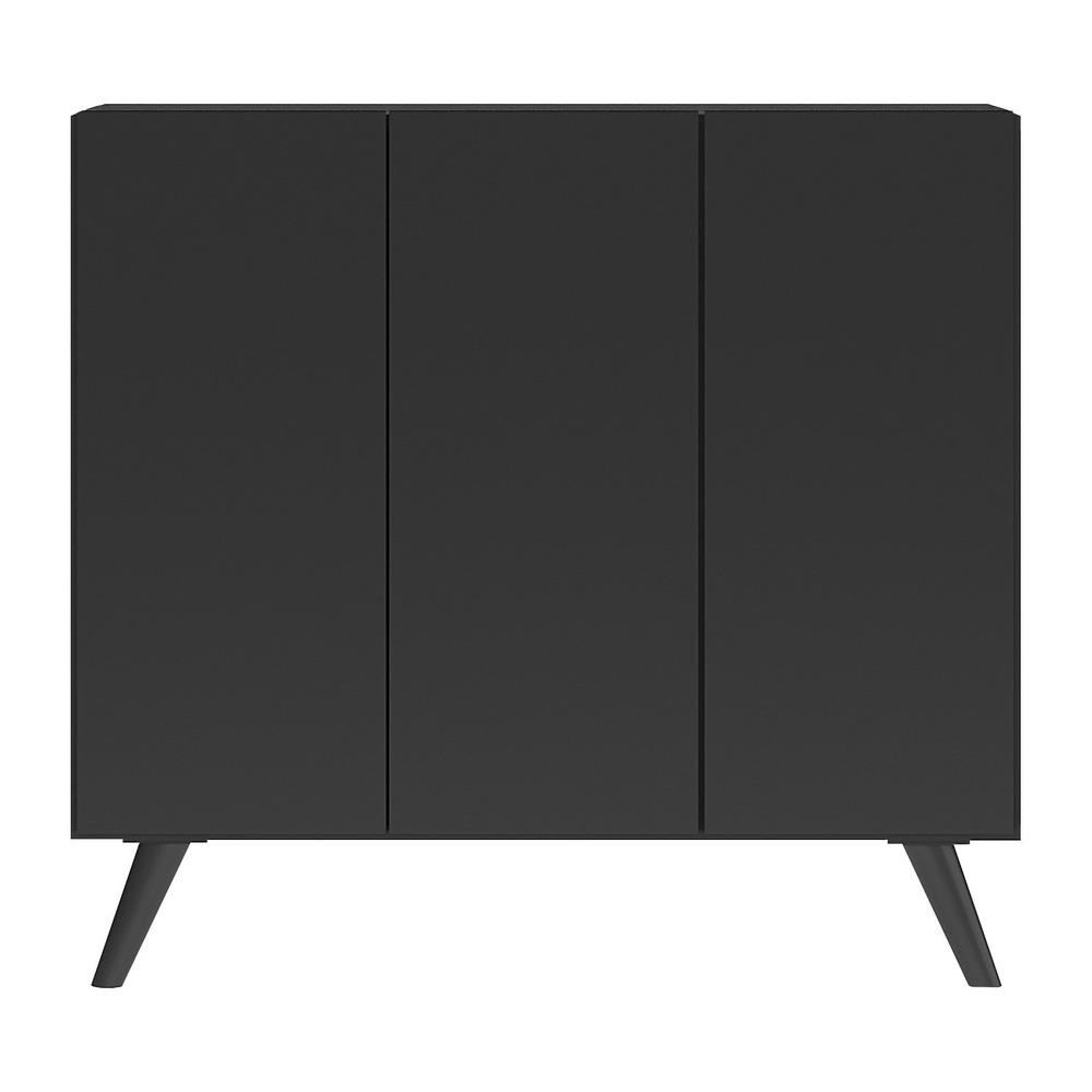 Gabinete Banheiro 3 Portas Retrô 90cm Multimóveis V5030 Preto