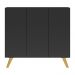 Gabinete Banheiro 3 Portas Retrô 90cm Multimóveis V5030 Preto/Natural