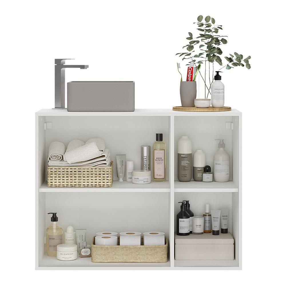 Gabinete Banheiro 3 Portas Suspenso 90cm Multimóveis MP5029 Branco