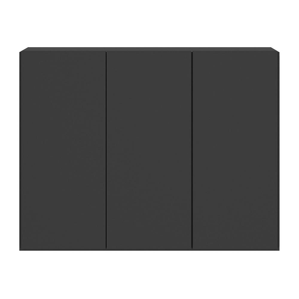 Gabinete Banheiro 3 Portas Suspenso 90cm Multimóveis MP5029 Preto