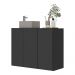 Gabinete Banheiro 3 Portas Suspenso 90cm Multimóveis V5029 Preto