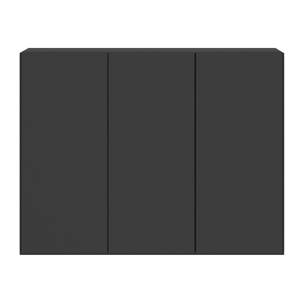 Gabinete Banheiro 3 Portas Suspenso 90cm Multimóveis V5029 Preto
