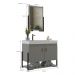 Gabinete Banheiro 60cm 2 Portas com Cuba e Espelheira Multimóveis CR10105 Cimento