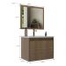 Gabinete Banheiro 60cm com Cuba e Espelheira Multimóveis CR10103 Noce