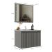 Gabinete Banheiro 60cm com Espelheira e Cuba Multimóveis CR10104 Cimento