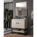 Gabinete Banheiro 79cm com Cuba e Espelheira Multimóveis CR10108 Carvalho