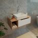 Gabinete Banheiro 80cm com 1 Porta e Nicho Multimóveis CR10122 Amêndoa/Branco