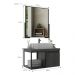 Gabinete Banheiro 80cm com Cuba e Espelheira Multimóveis CR10107 Carbono