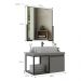 Gabinete Banheiro 80cm com Cuba e Espelheira Multimóveis CR10107 Cimento