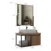 Gabinete Banheiro 80cm com Cuba e Espelheira Multimóveis CR10107 Noce