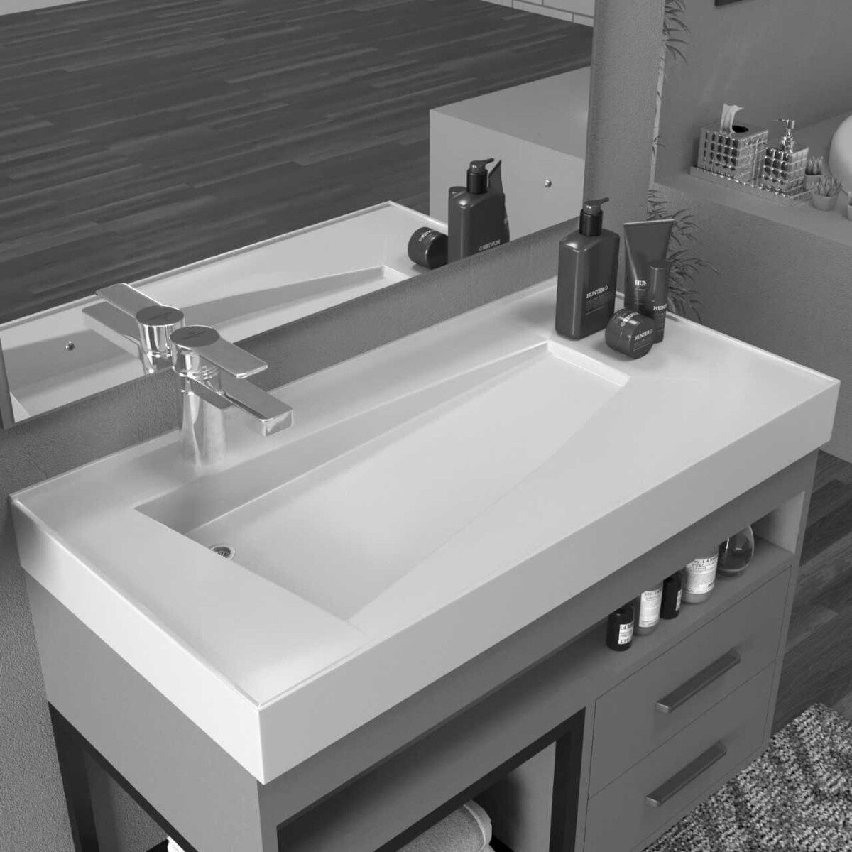 Gabinete Banheiro com Cuba e Espelheira 80cm Multimóveis CR10071 Branco