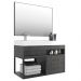 Gabinete Banheiro com Cuba e Espelheira 80cm Multimóveis CR10071 Carbono
