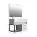 Gabinete Banheiro com Cuba e Espelheira 80cm Multimóveis CR10071 Carvalho