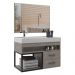 Gabinete Banheiro com Espelheira 80cm Multimóveis VCR10071 - Marmo Crema