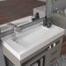Gabinete Banheiro com Espelheira 80cm Multimóveis VCR10071 - Marmo Crema