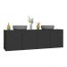 Gabinete de Banheiro 123,5cm Suspenso 4 Portas Multimóveis MP5047 Preto