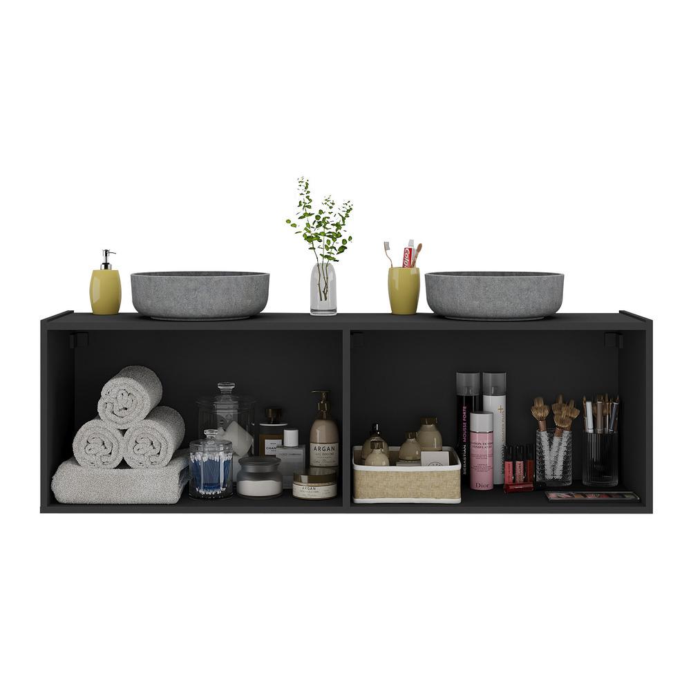 Gabinete de Banheiro 123,5cm Suspenso 4 Portas Multimóveis MP5047 Preto