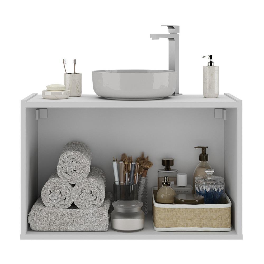 Gabinete de Banheiro 62,5cm Suspenso 2 Portas Multimóveis MP5044 Branco