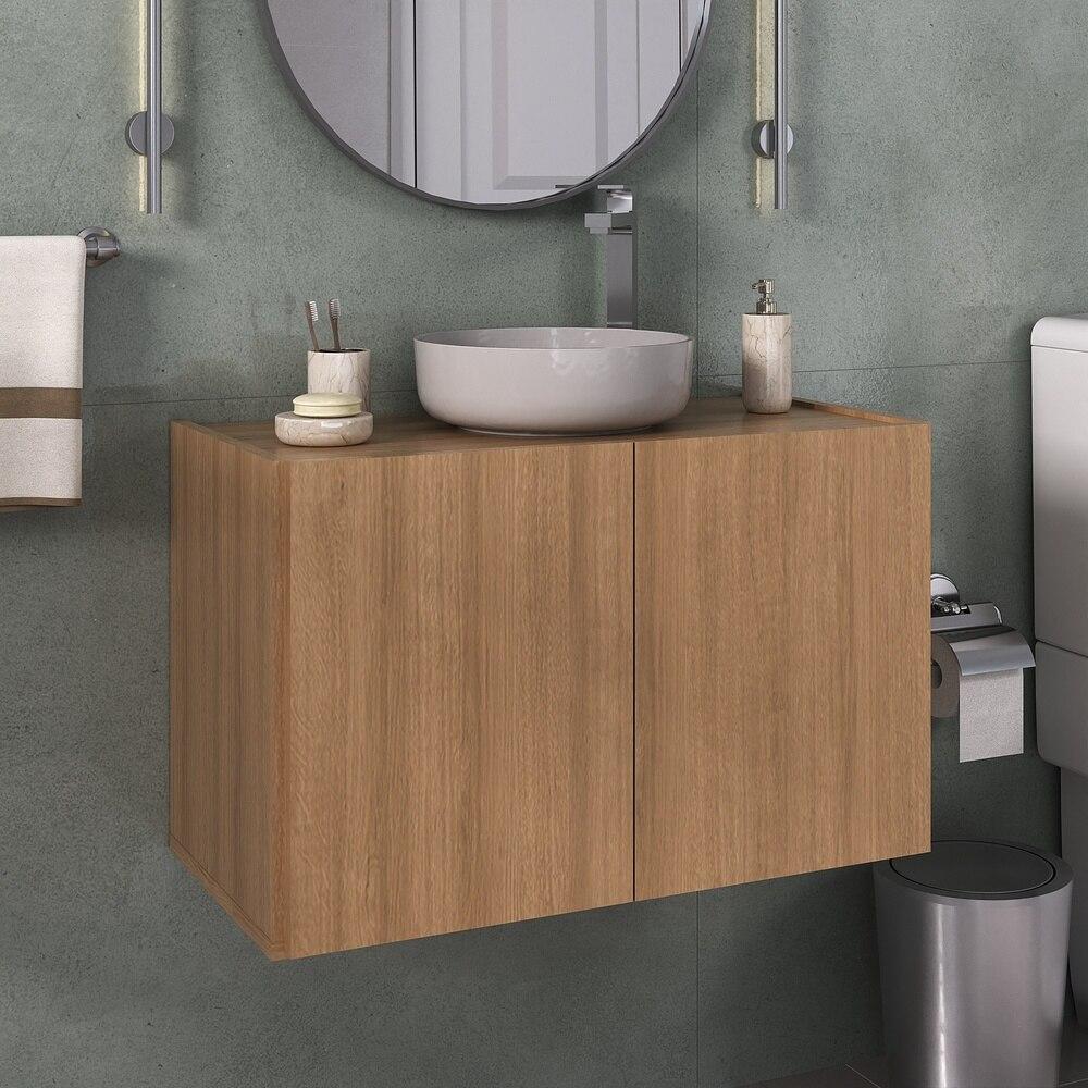 Gabinete de Banheiro 62,5cm Suspenso 2 Portas Multimóveis MP5044 Rustic