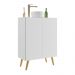 Gabinete de Banheiro Retrô Multimóveis 63 cm com 2 Portas FG5006 Branco/Natural