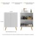 Gabinete de Banheiro Retrô Multimóveis 63 cm com 2 Portas FG5006 Branco/Natural