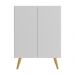 Gabinete de Banheiro Retrô Multimóveis 63 cm com 2 Portas FG5006 Branco/Natural