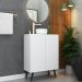 Gabinete de Banheiro Retrô Multimóveis 63 cm com 2 Portas FG5006 Branco/Preto