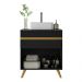 Gabinete de Banheiro Retrô Multimóveis 70 cm FG5024 Preto