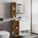 Gabinete de Banheiro Suspenso com Cuba e Espelheira 70cm Multimóveis CR10125 Branco/Naturalle